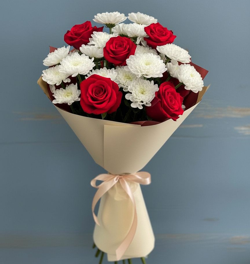 Букет цветов из: Розы и Хризантемы в Ивдели