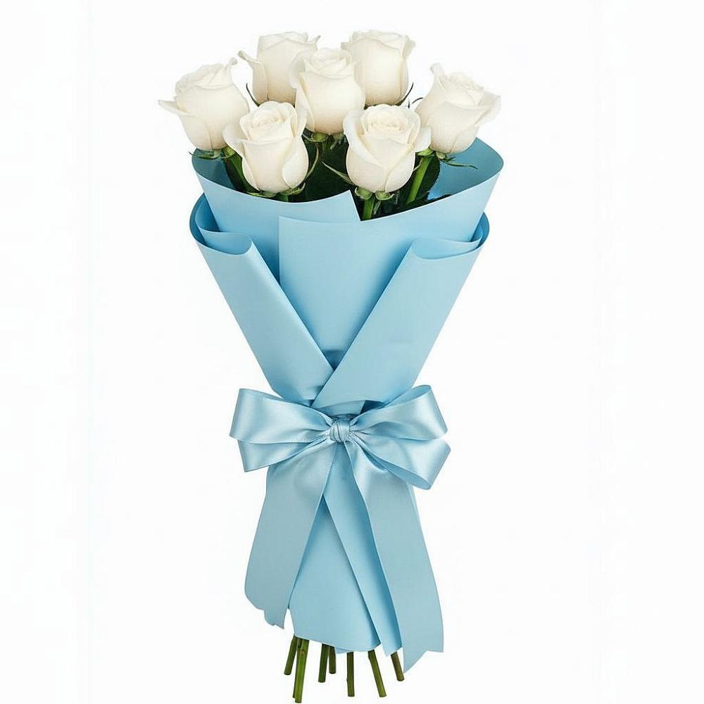 Букет 7 белых роз Проуд в Ивдели
