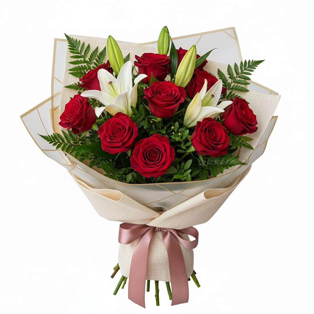 Букет цветов из: Лилии и Розы в Ивдели