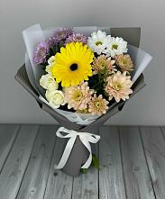 Букет цветов из:  Розы, Герберы и Хризантемы #REPLACE_PRED# Ивдели