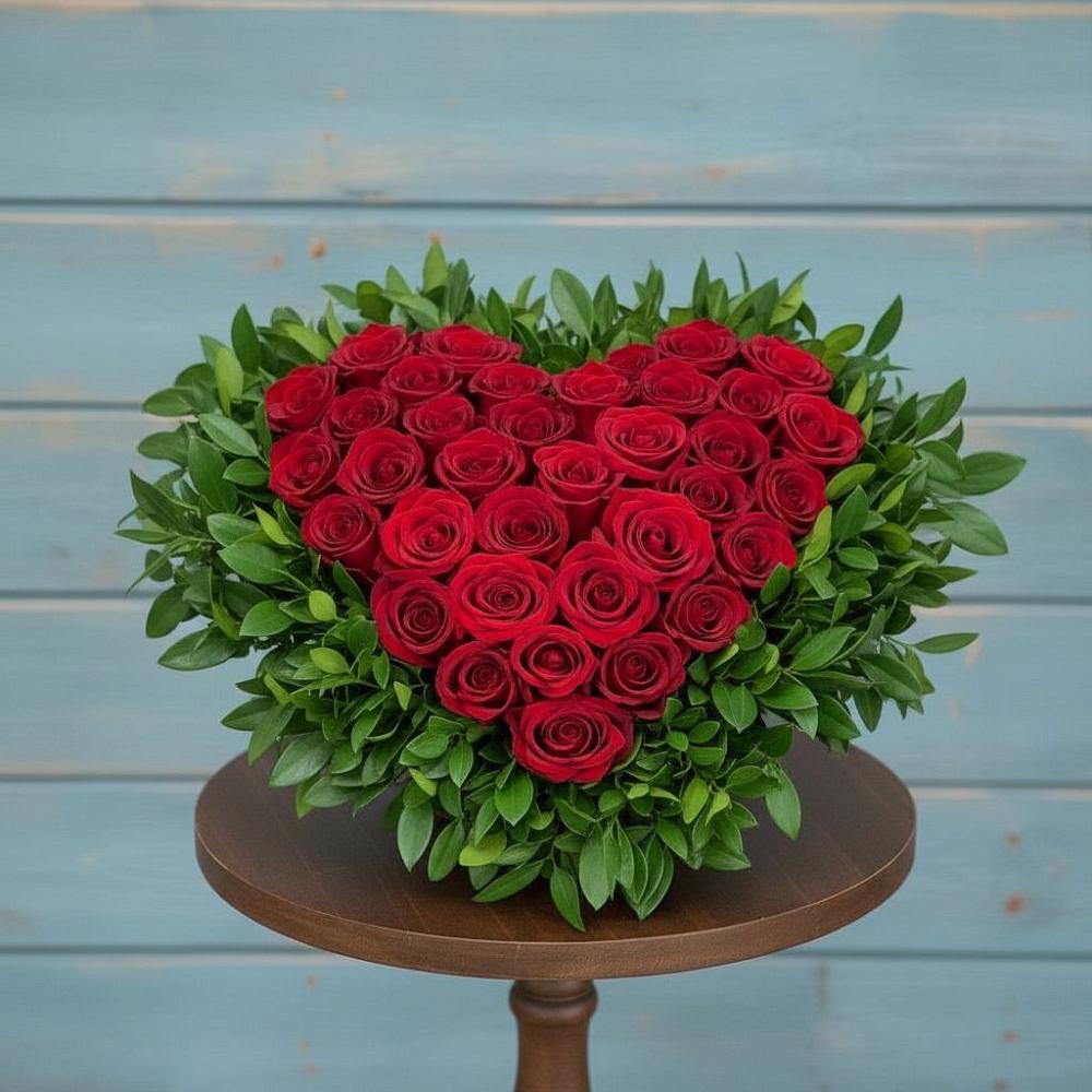 Цветочная композиция из Розы в виде сердца в Ивдели