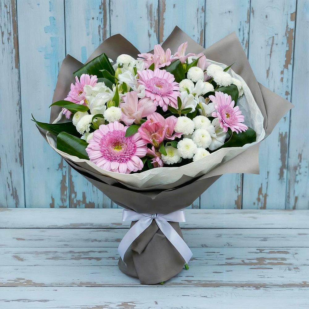 Букет цветов из: Герберы, Альстромерии и Хризантемы в Ивдели