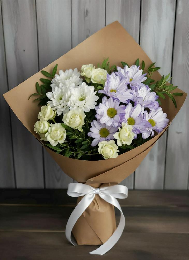 Букет цветов из: Хризантемы и Розы в Ивдели